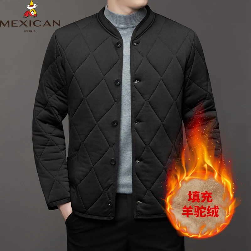 Mexican/稻草人冬季棉服大码男棉服中青年加绒加厚宽松保暖秋冬