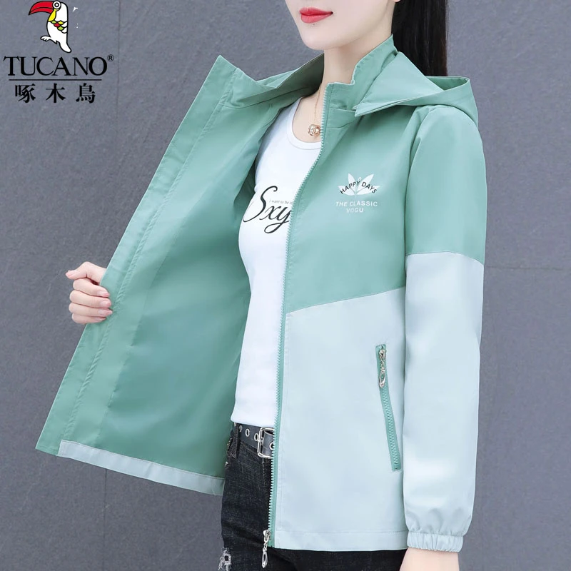 啄木鸟春秋季2023年新款韩版小个子短外套女宽松户外棒球服上衣
