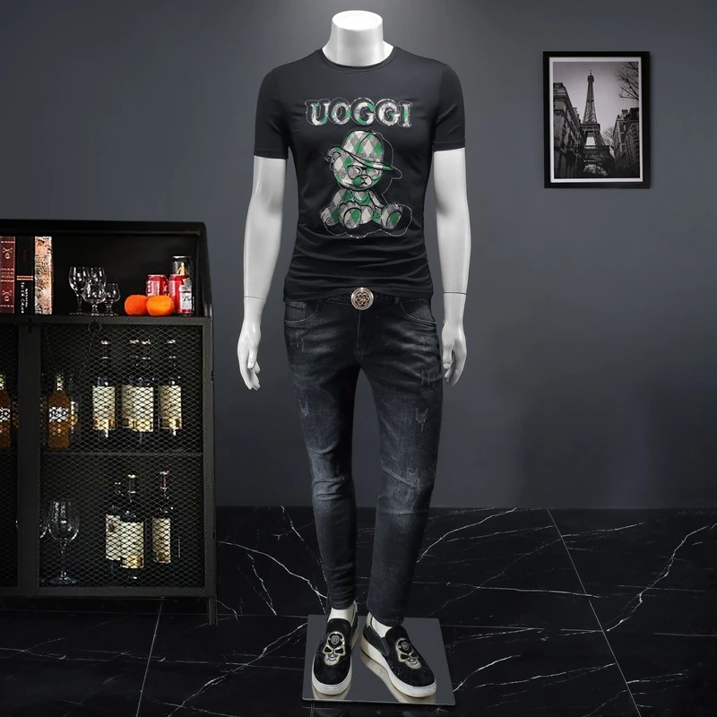 UOGGI2024轻奢百搭短袖上衣修身半袖韩版男士时尚夏季潮流-87627