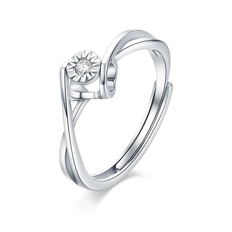 喜钻【显大】扭壁天使之吻女车花显大天然钻石女戒指表白戒指R17741