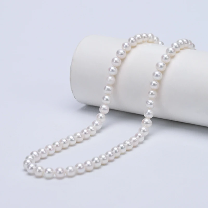 淡水无核极光”仙女链“   6-7mm 白珠透韵彩  精致 百搭