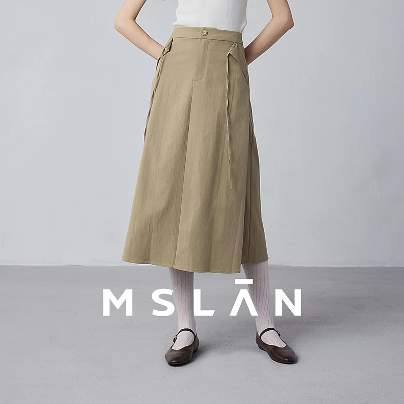 theMSLANMSLAN【商场同款】新款半松紧装饰绑带半裙MFCE8220