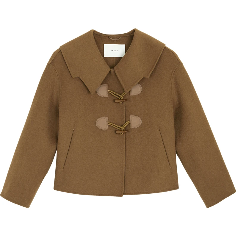 MSLAN冬季新款时尚宽松不规则绵羊毛双面呢大衣MEDV3304 MEDV3317