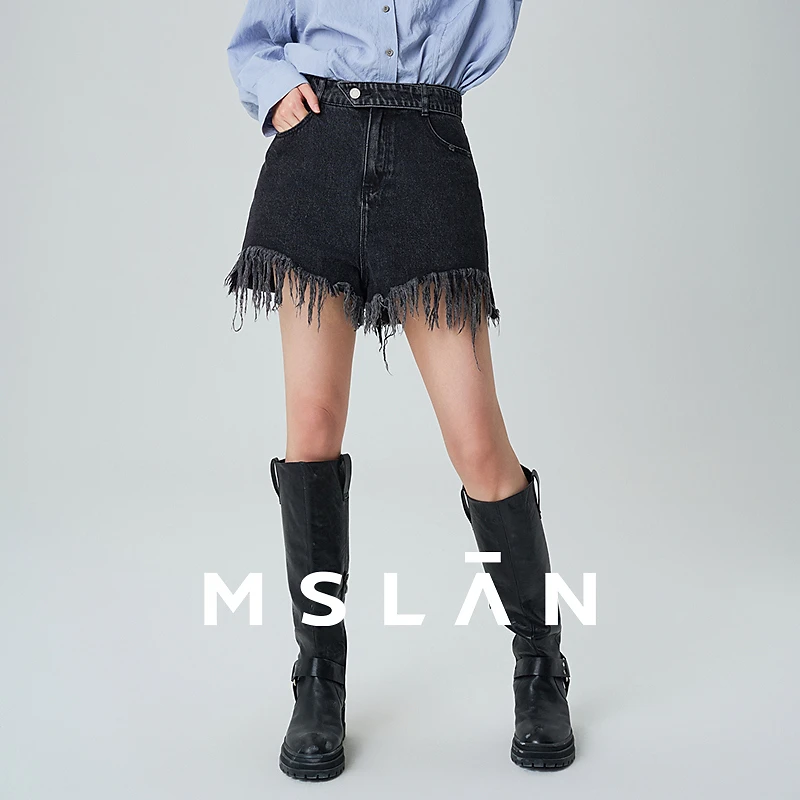 MSLAN【商场同款】夏新款磨破牛仔短裤MFBN7001