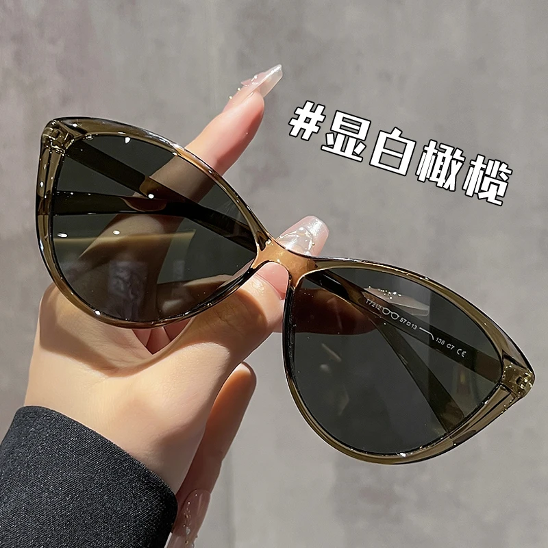 韩版猫眼墨镜大框超轻时尚防紫外线大脸显瘦辣妹可配近视太阳镜潮