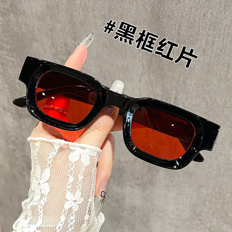 欧美网红ins韩版街拍嘻哈蹦迪时尚方形窄框墨镜超火潮流太阳眼镜