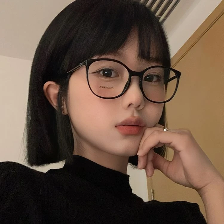 复古百搭黑框眼镜女显脸小可配近视超轻大框防辐射素颜神器平光镜
