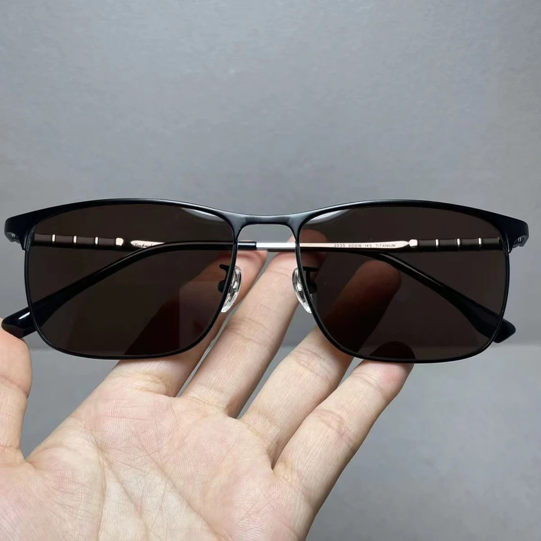 石中石水晶石头镜高档纯钛小方圆款茶色高清养眼护目太阳镜东海石