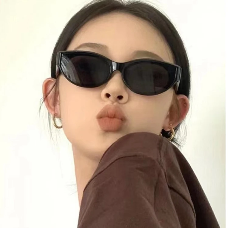 网红百搭潮美式猫眼太阳镜Y2K凹造型显瘦复古辣妹墨镜防紫外线136