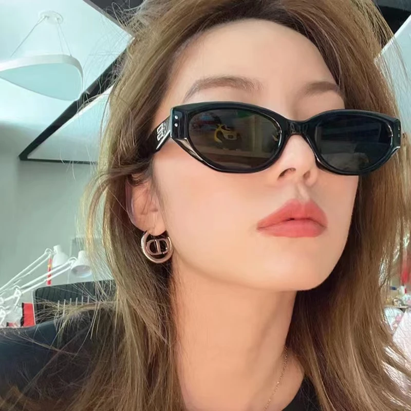 新款网红猫眼墨镜女小框拍照太阳镜复古个性超酷防晒防紫外线A146
