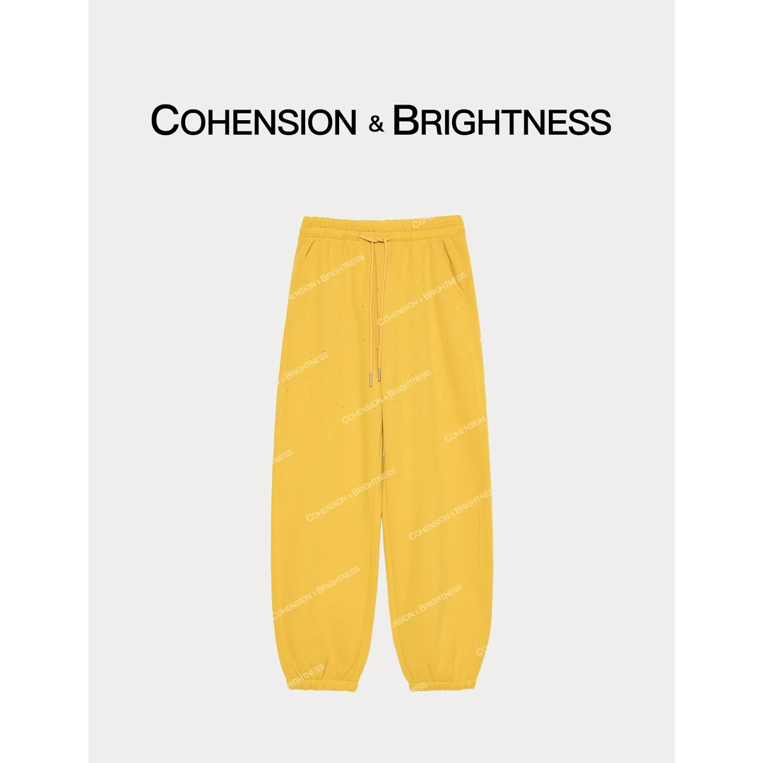 凝慧真的好【梨形天菜】冬季烫钻高腰束脚加厚休闲裤KQ008