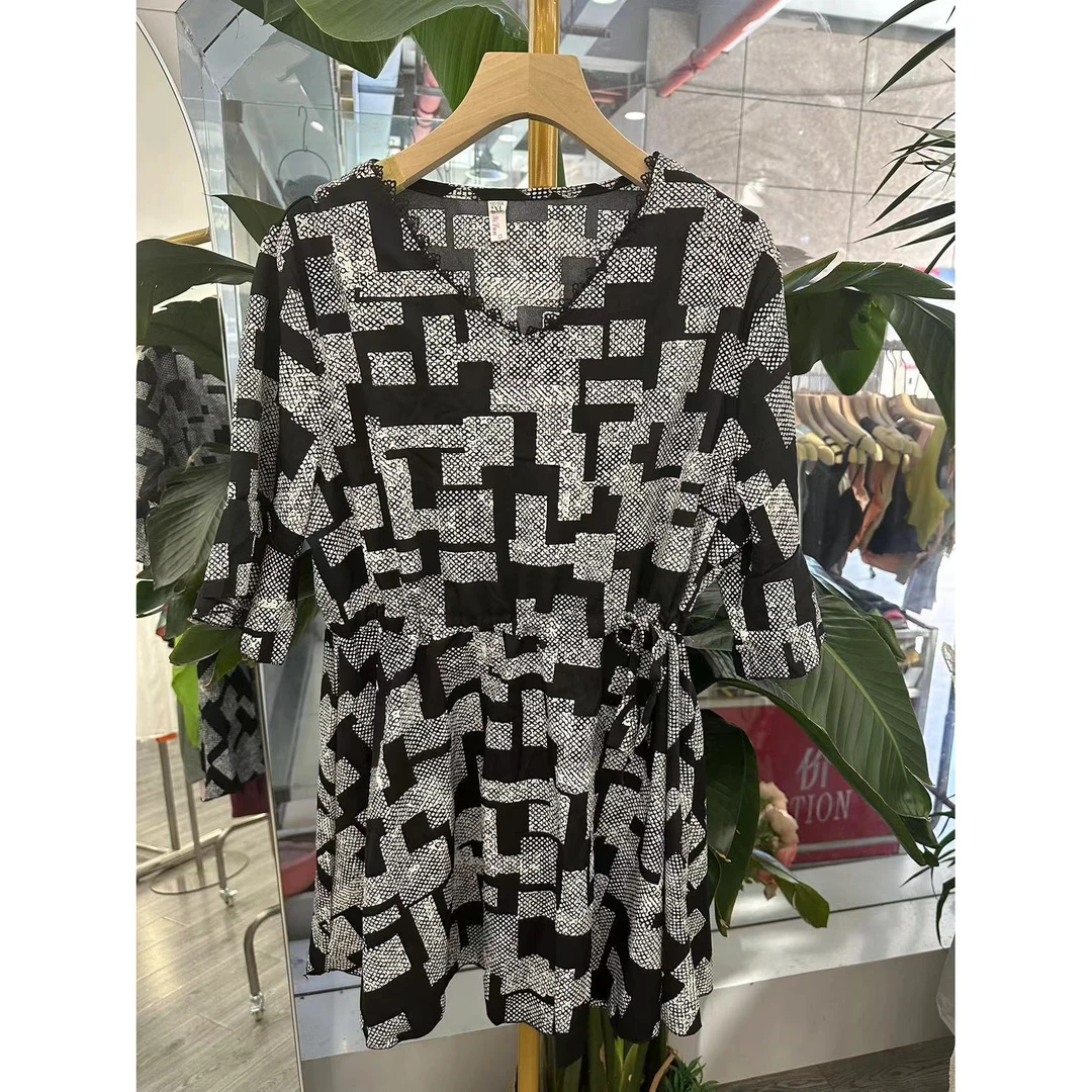 断码灰色迷宫时尚爆款套装连衣裙+短裤两件套A2288