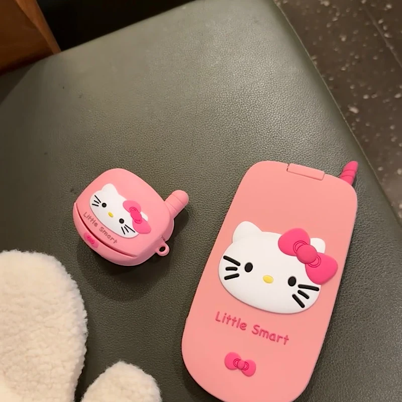 卡通可爱翻盖化妆镜KT手机iPhone14promax手机壳苹果15/13硅胶12