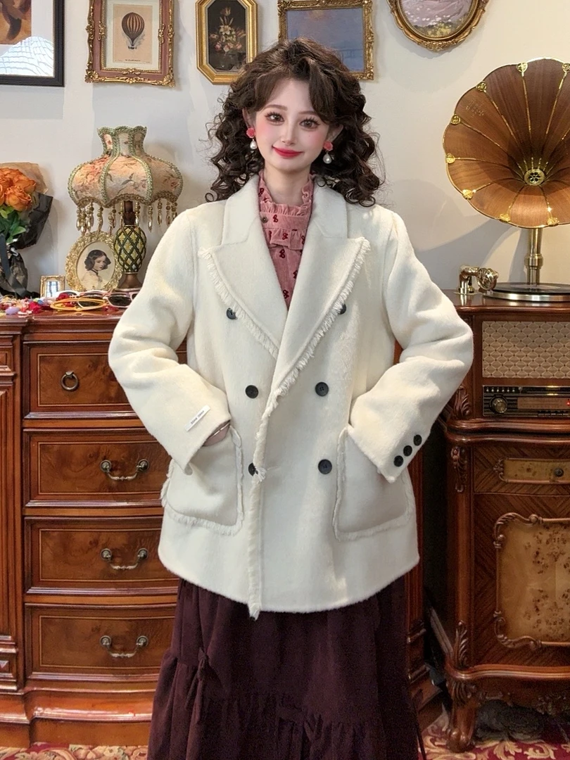 现【一生罗曼】韩版轻奢高级感小香风流苏边外套Y4175