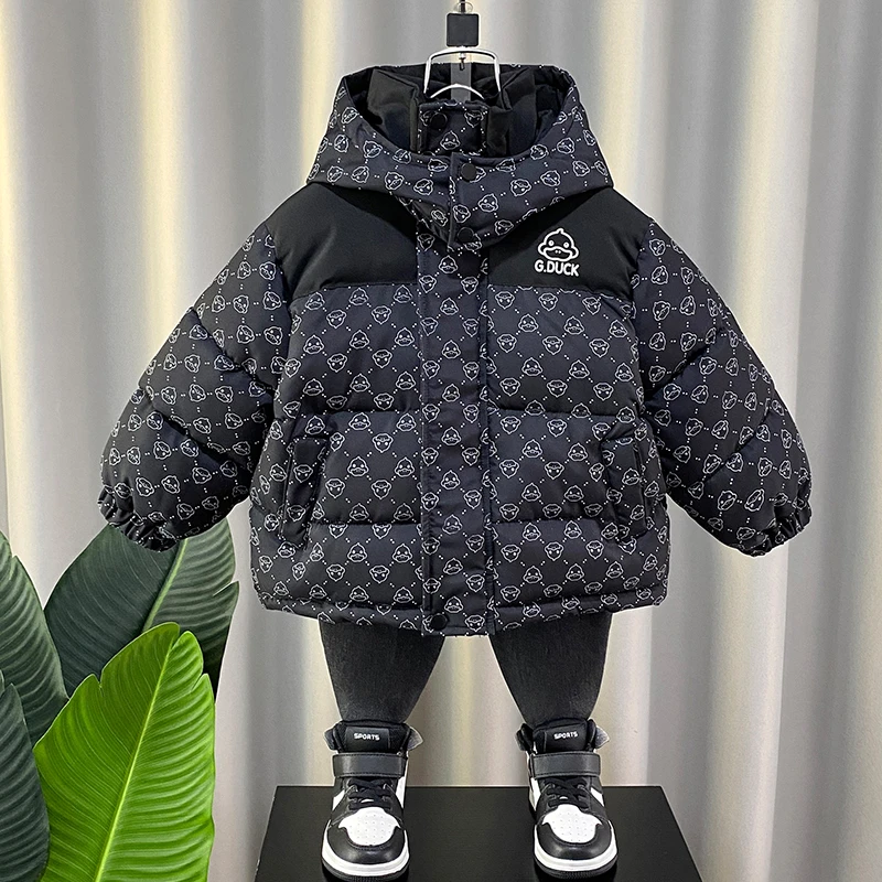 男童棉衣外套冬季加厚冬装2024新款保暖棉服宝宝小黄鸭衣服冬款潮