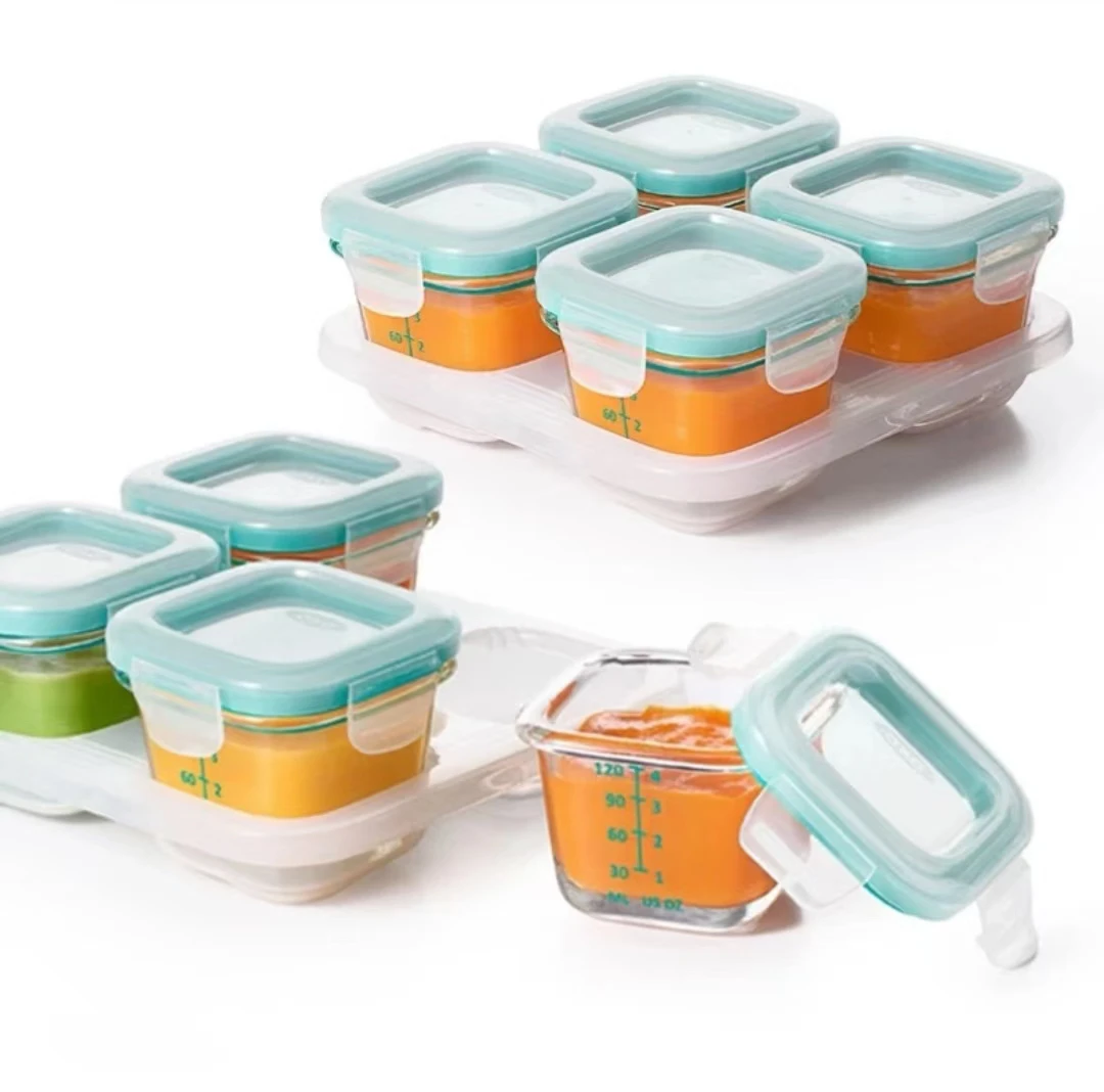 玻璃密封保鲜盒（4个带底座）