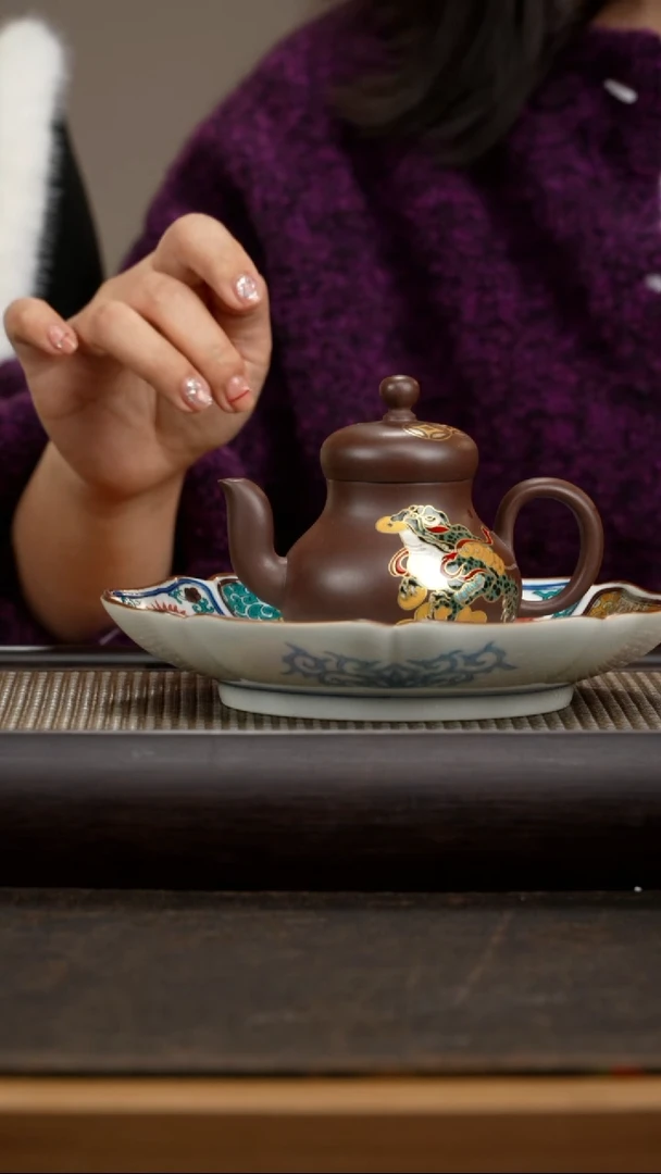 【闪购商品】紫砂茶壶进+YZWY福禄 革紫150+壶承/杯子