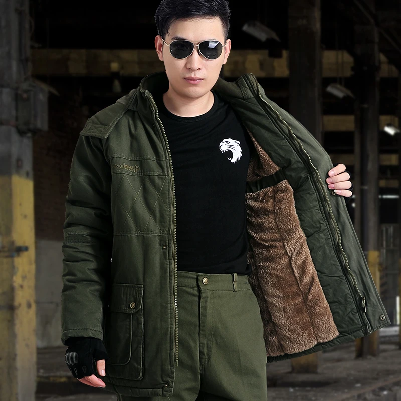 冬季纯棉工作服棉袄户外加棉男外套加绒加厚保暖防风防寒迷彩棉服