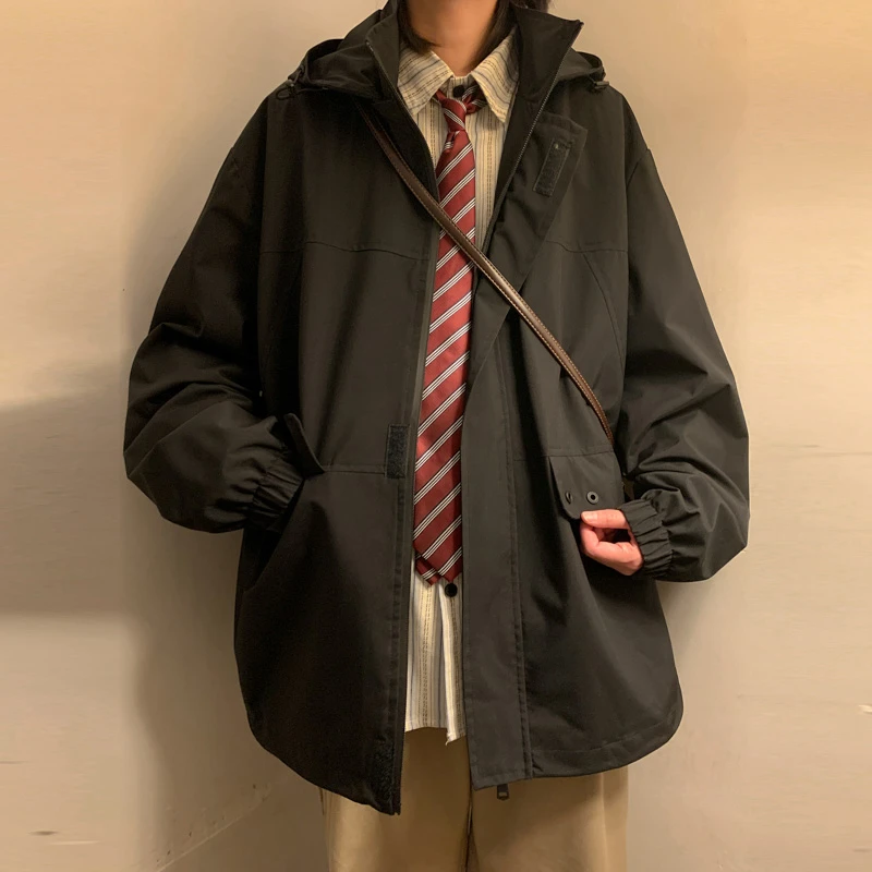 冲锋衣青少年春潮牌美式户外运动防风外套春秋款男生休闲工装夹克