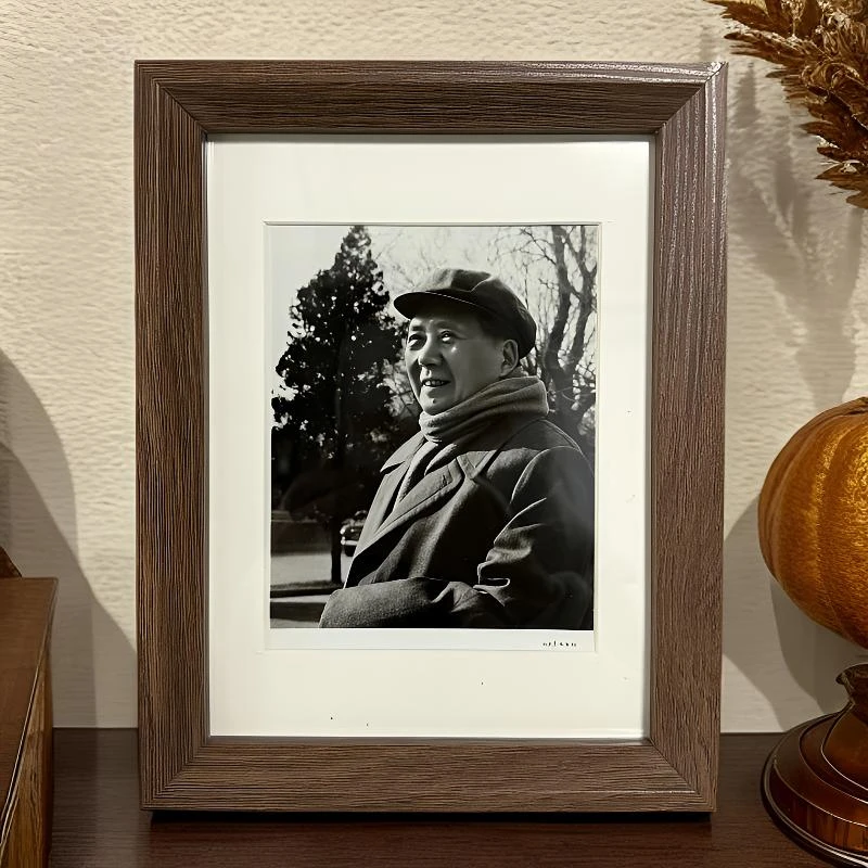 毛主席老照片 生活照围脖 北京东风照相馆 23*18厘米 包老