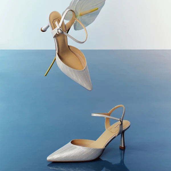 7or9极光贝2024新娘婚鞋不累脚气质名媛高跟鞋包头凉鞋细跟空气棉