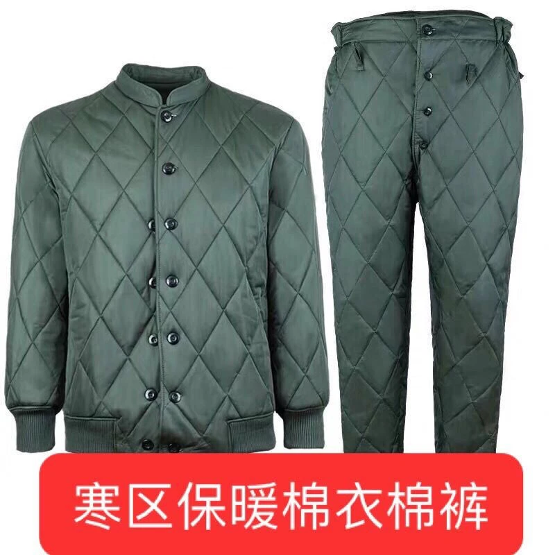 新品棉衣裤户外加厚圆领防寒保暖棉服套装秋冬轻便工作棉袄棉裤