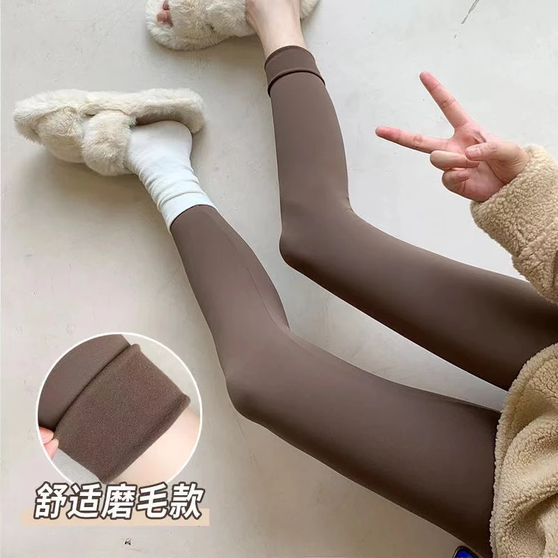 薄绒鲨鱼裤女外穿秋冬紧身收腹薄款加绒芭比裤冬季外穿瑜伽打底裤