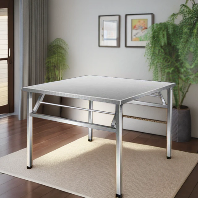 不锈钢折叠桌餐桌家用宿舍出租房吃饭桌写字学习桌摆摊便携小方桌