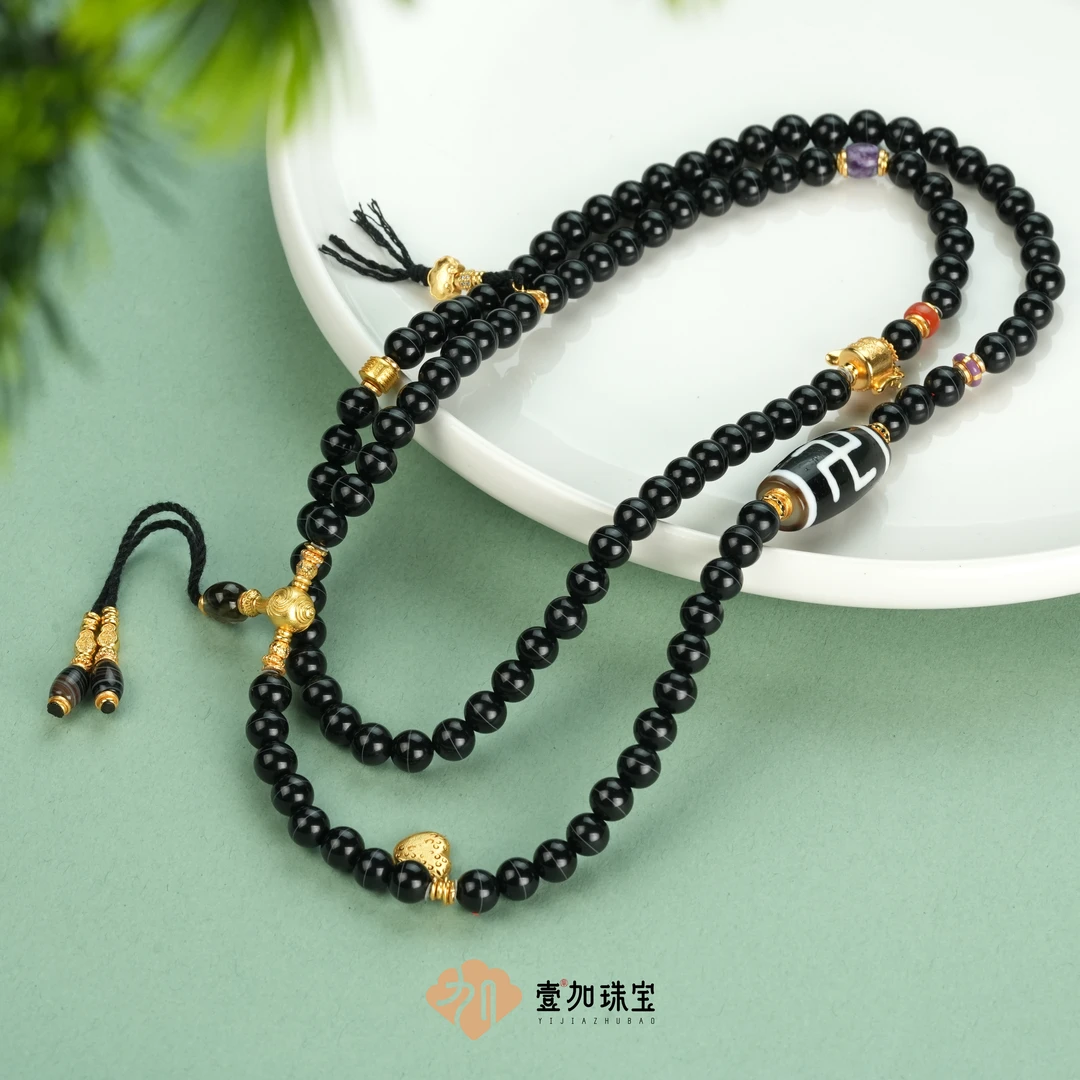 壹加林妹妹 | 玛瑙一眼万字108横款锁骨链