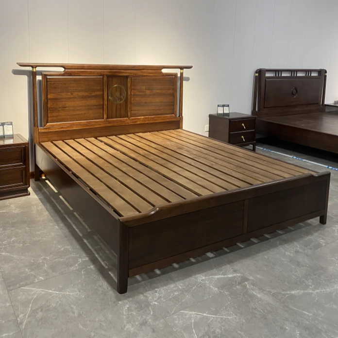 5#床新中式轻奢乌金木纯实木大床主卧室家用赛鞋木豆床小斑马床