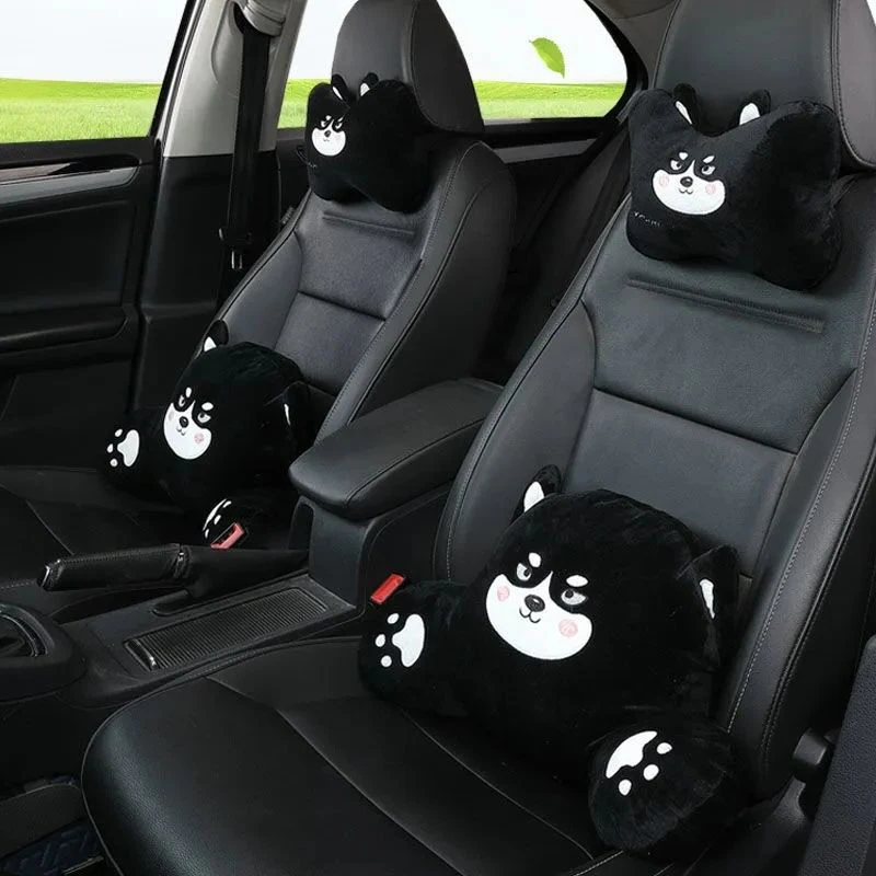 汽车头枕腰靠舒适卡通可拆洗腰靠垫车内饰座椅护颈枕可爱四季通用