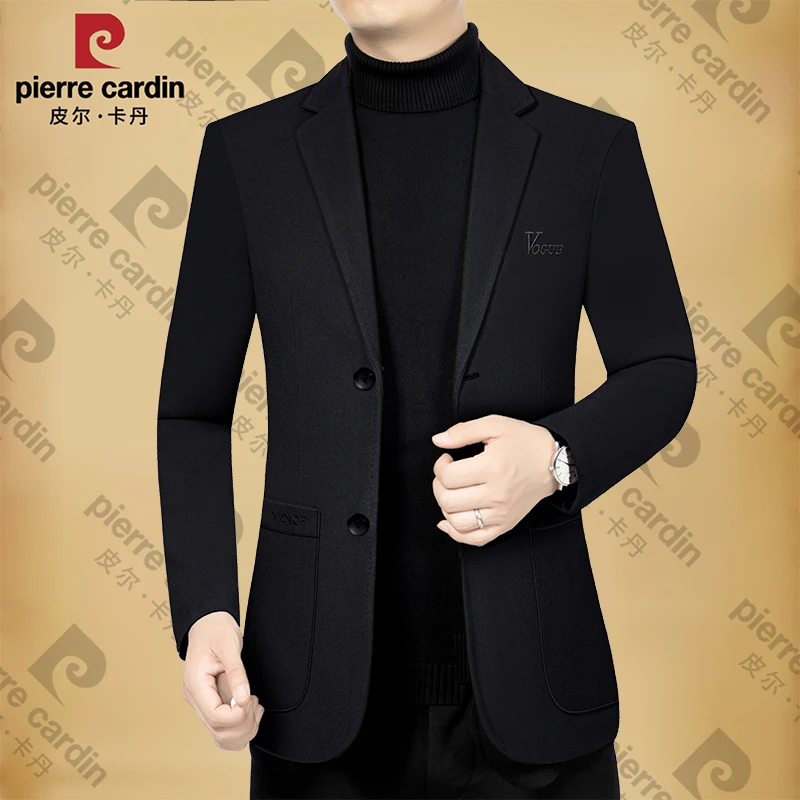 皮尔卡丹男士春秋季商务休闲西服高档商务男装外套西装领百搭潮流