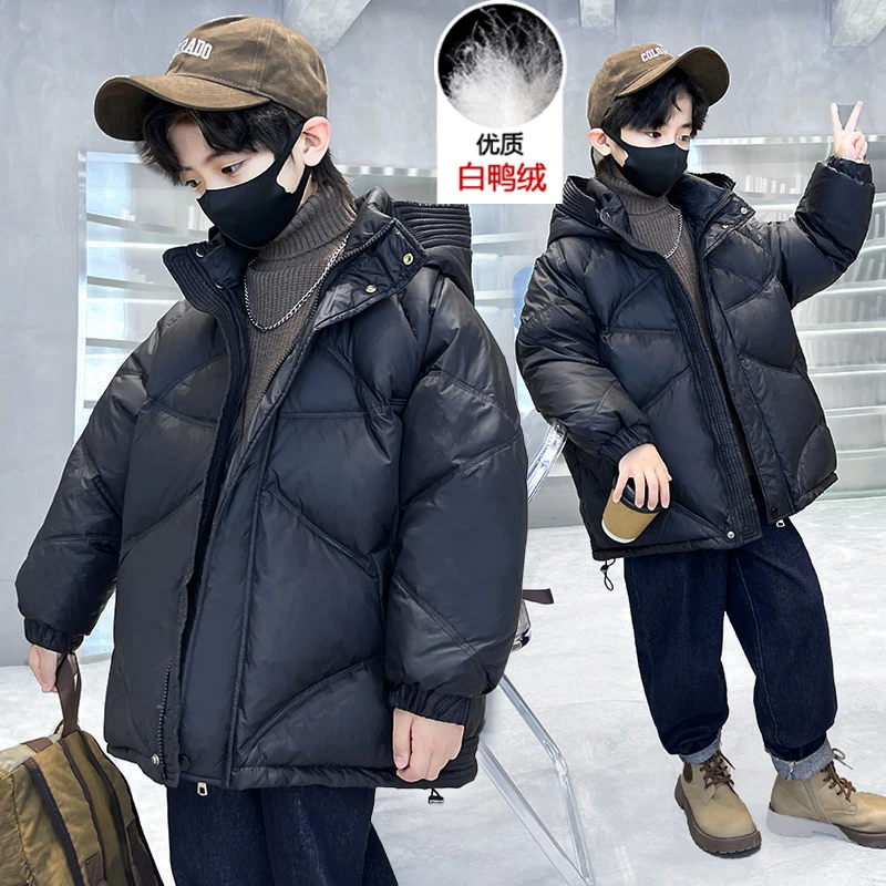 男童冬装潮牌羽绒服2024新款中大儿童冬季加厚正品白鸭绒外套洋气