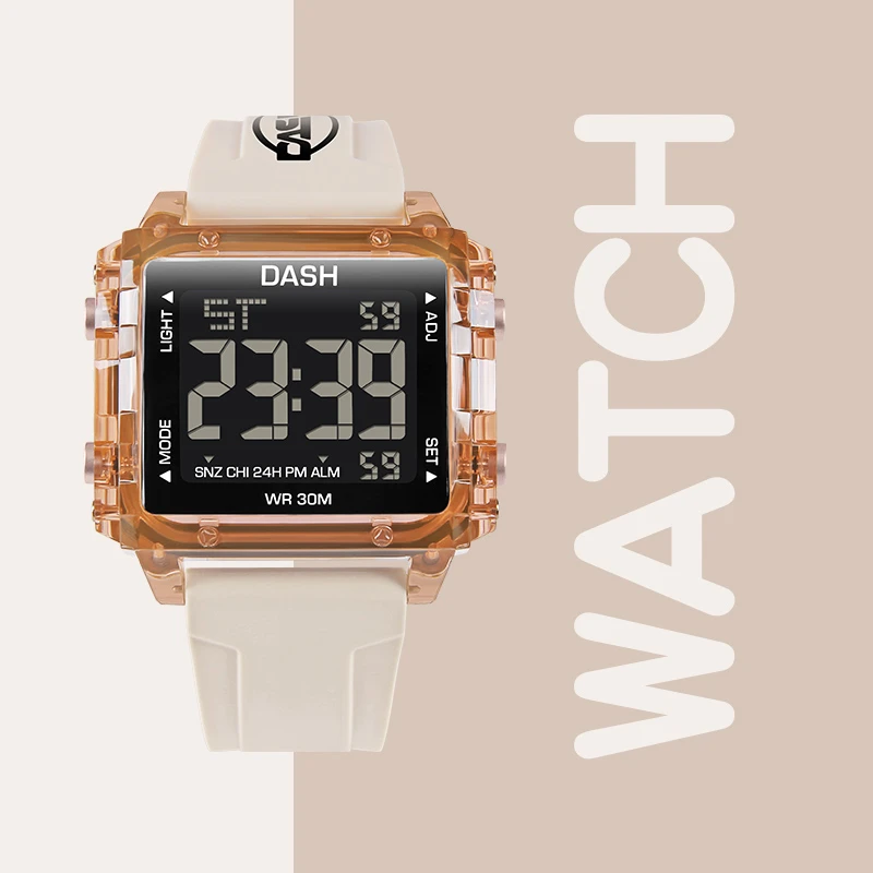 2024新款老爹风手表女款运动高中大学生防水高颜值机械女生电子表