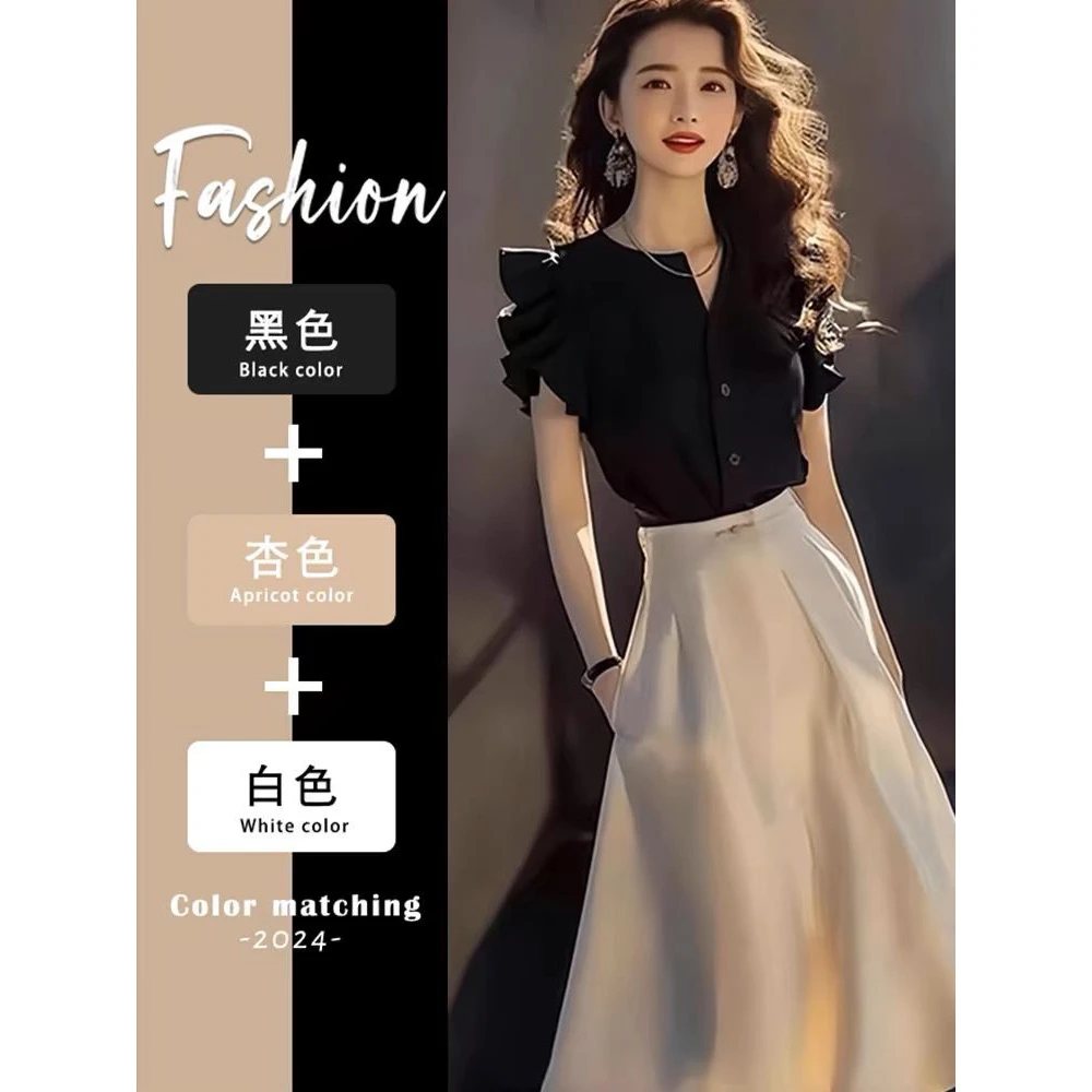 夏天气质穿搭一整套装小个子显高时尚可甜可盐连衣裙子女2024新款