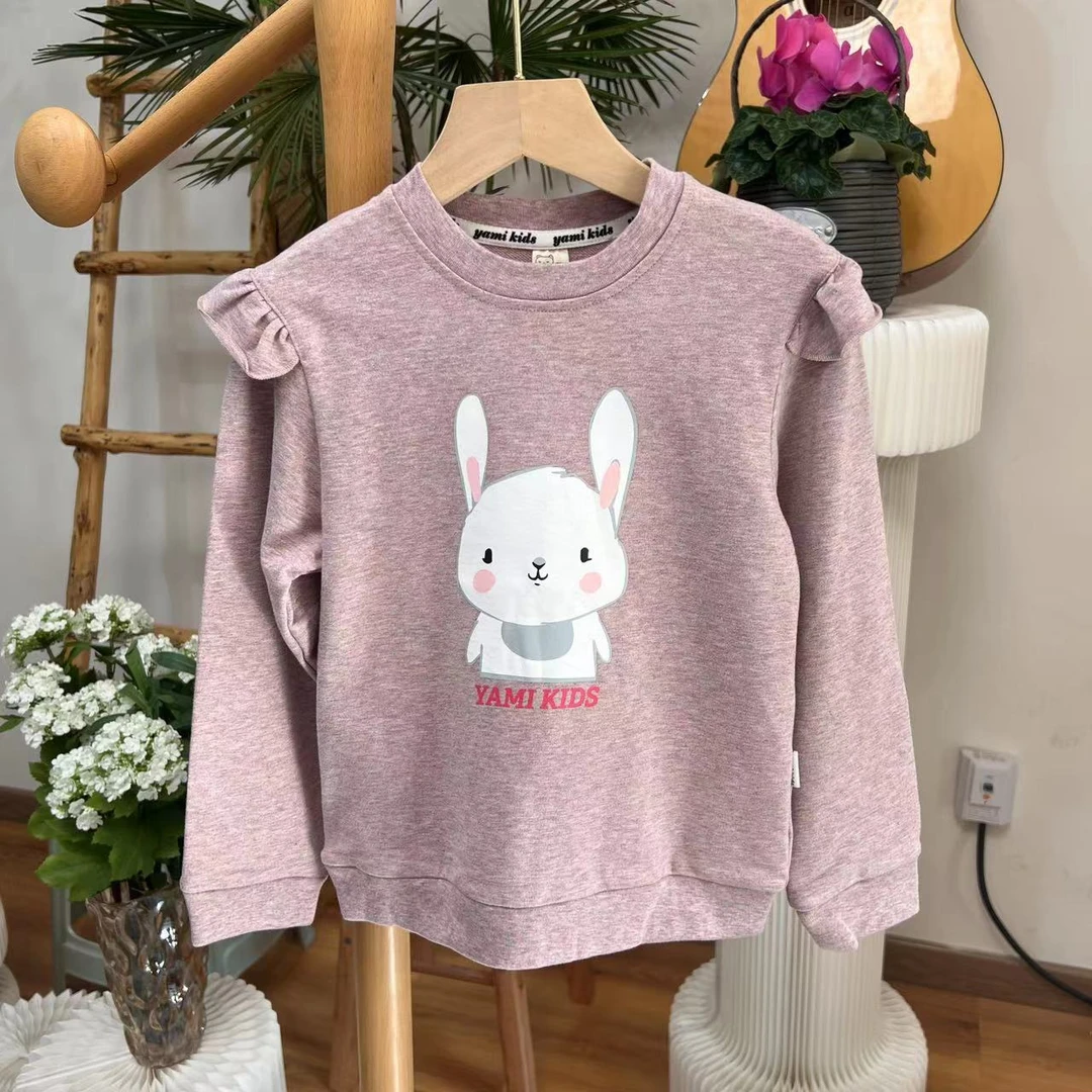 GW6014女童纯棉兔子长袖T恤