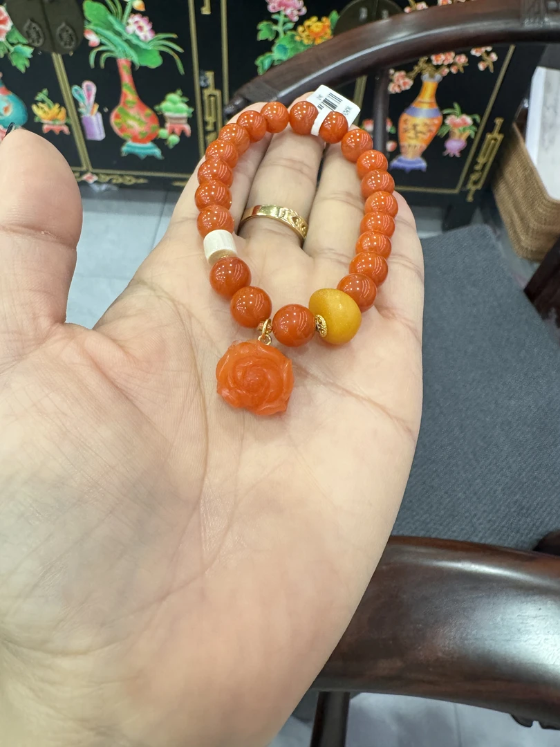 蜜蜡单圈手串尺寸8.6