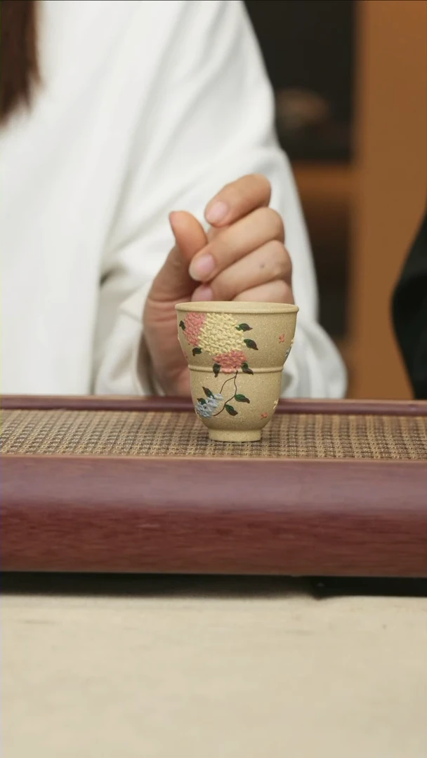 【闪购商品】紫砂茶壶xs52绣球花葫芦杯