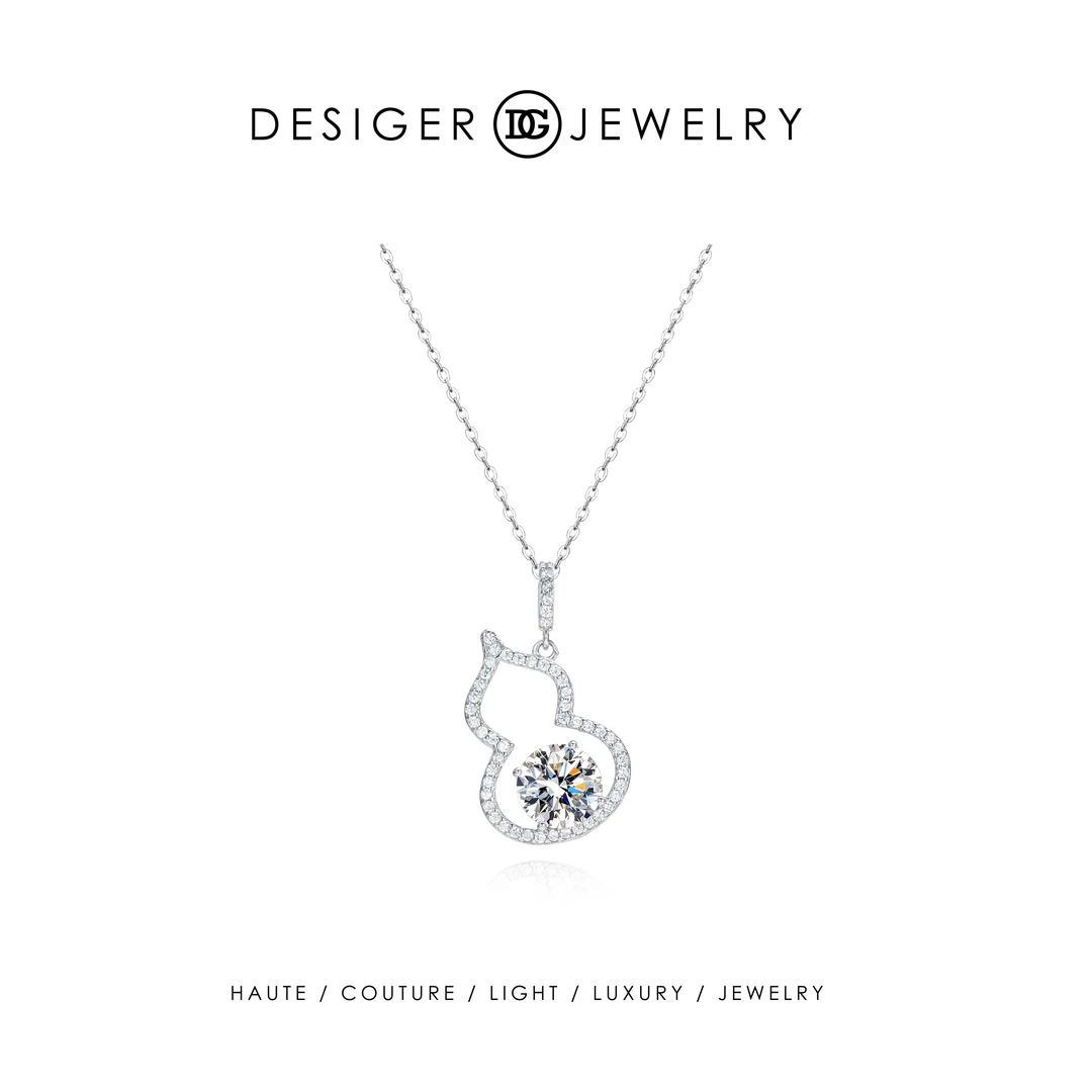 坠链均925银莫桑石 【镂空葫芦】Desiger设计师款 葫芦项链F1229