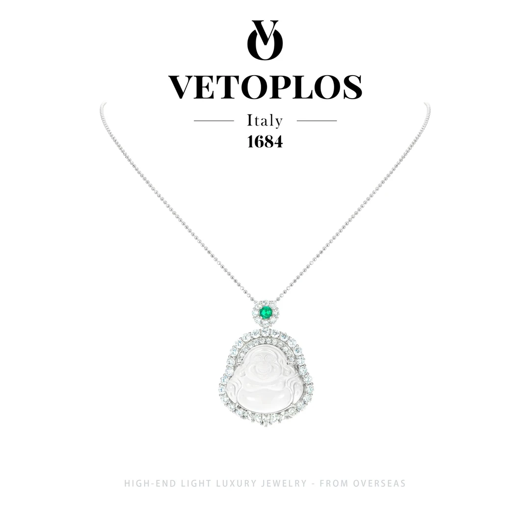 坠链均925银 【马达加斯加弥勒佛公】轻奢项链 F0396