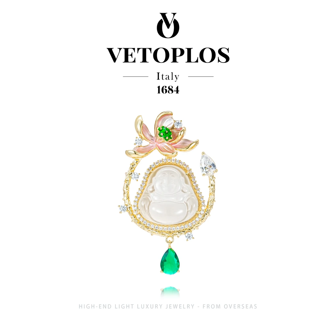 【归莲】vetoplos设计师款佛公轻奢胸针 F1059