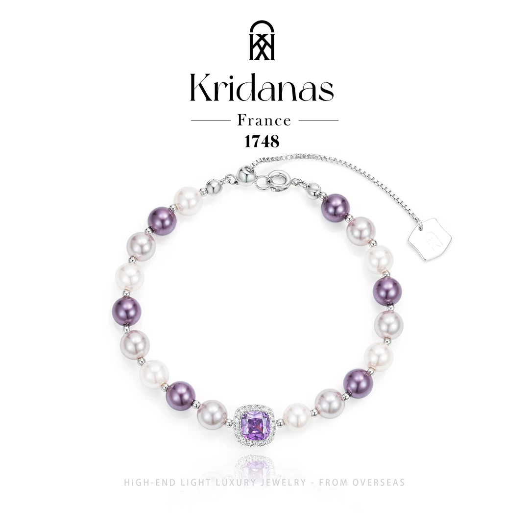 F0090【魅紫星辰】法式气质珠珠撞色手链