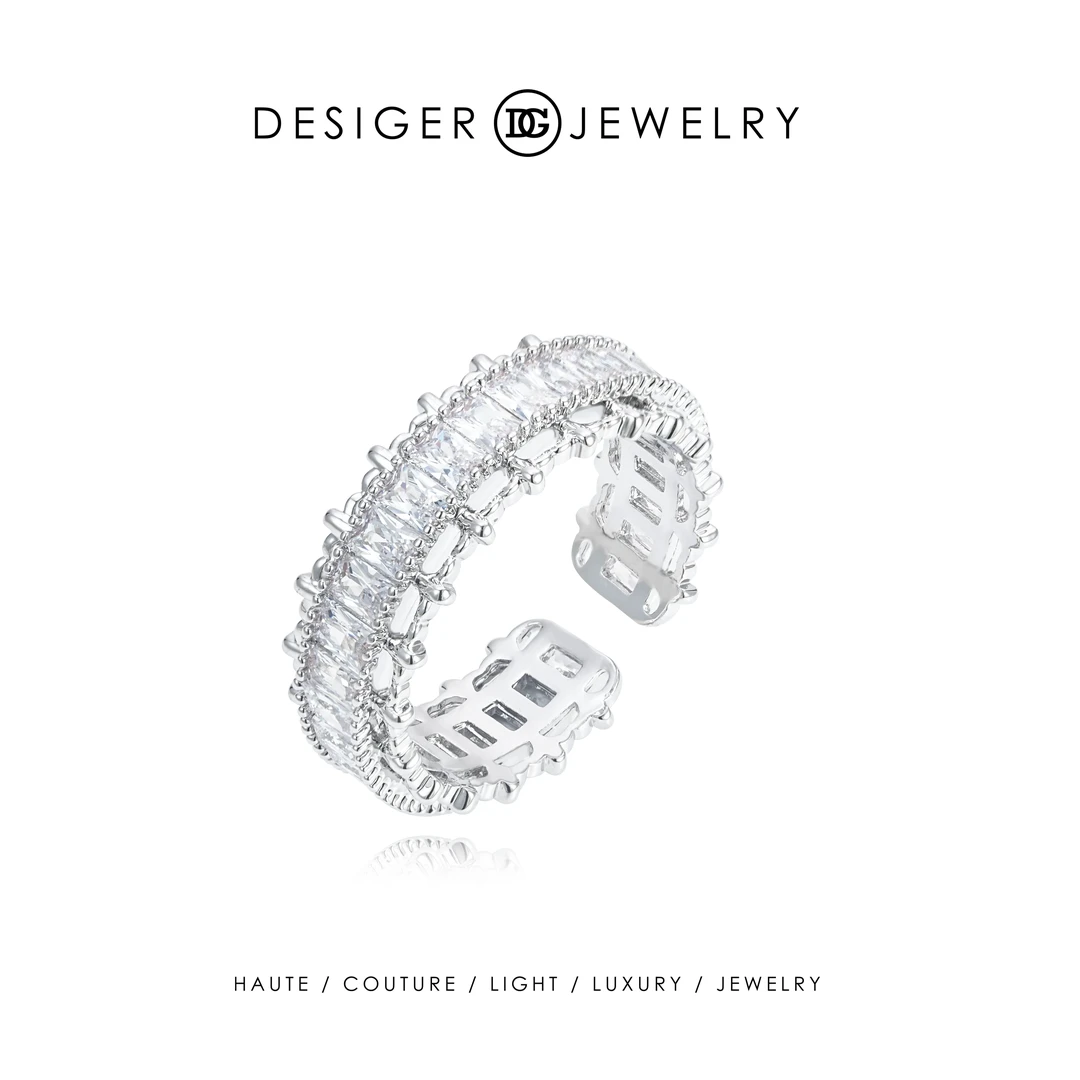 铜合金合成锆石戒指 【白色城堡】DESIGER设计师款 轻奢戒指 F0059