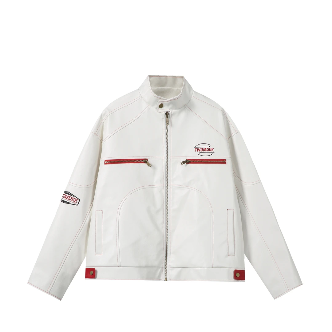 美式潮流外套男春秋款潮牌复古刺绣字母情侣宽松工装夹克