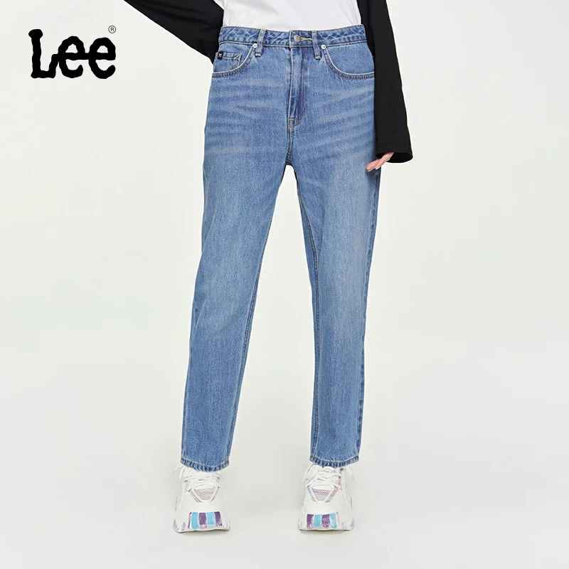 Lee新品411舒适锥形中蓝男友风女牛仔裤百搭时尚潮流
