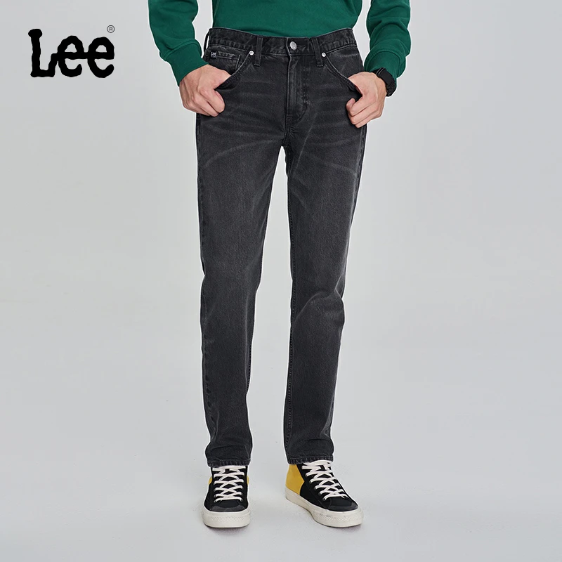 Lee 修身直脚黑色男牛仔裤潮简约经典百搭LMB1007233YS-A05562