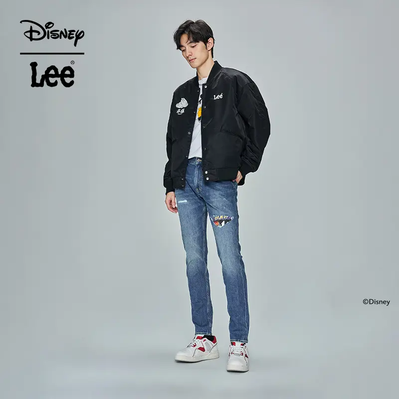 【迪士尼武功米奇联名】Lee23春秋新款705标准中蓝男士牛仔裤时尚