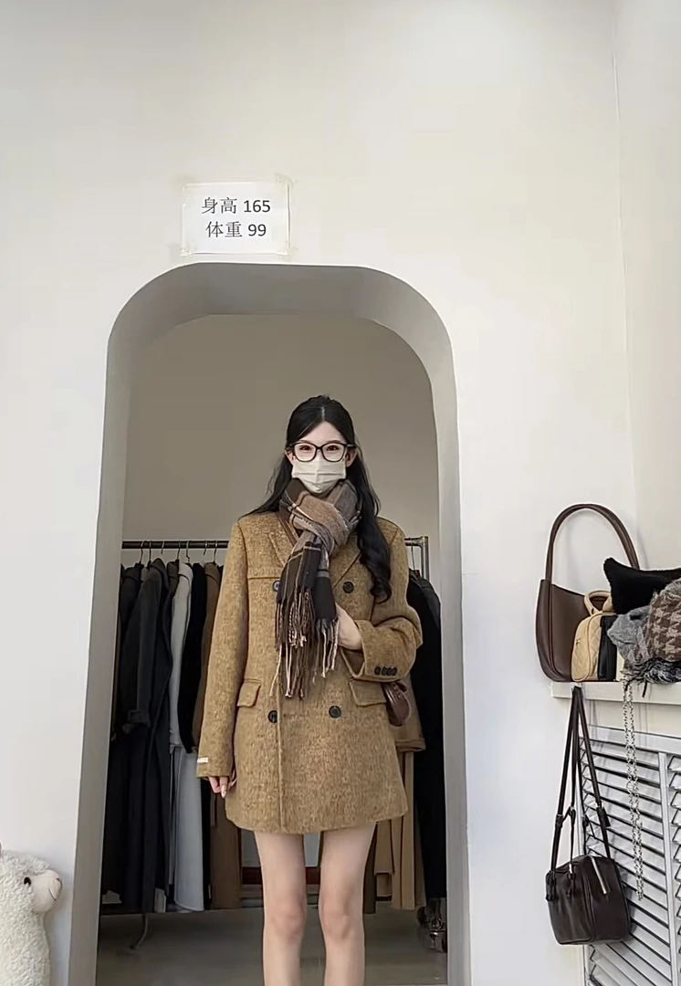 【 松弛日记】新款短款双面呢大衣小香风气质时尚百搭女士秋冬韩版