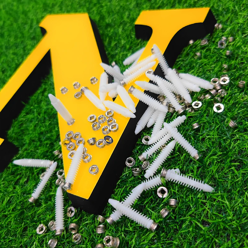 迷你字专用双牙螺母安装扣码内外牙锁紧螺母亚克力金属预埋螺母