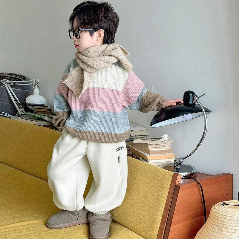 子航同款 冬季新款儿童韩版套头洋气针织毛衣